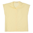 CHANTAL Semi Sheer Womens Blouse Yellow Collared Sleeveless M Hot on Sale