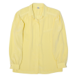 DEL MOD Womens Blouse Shirt Yellow Collared Long Sleeve L Online now