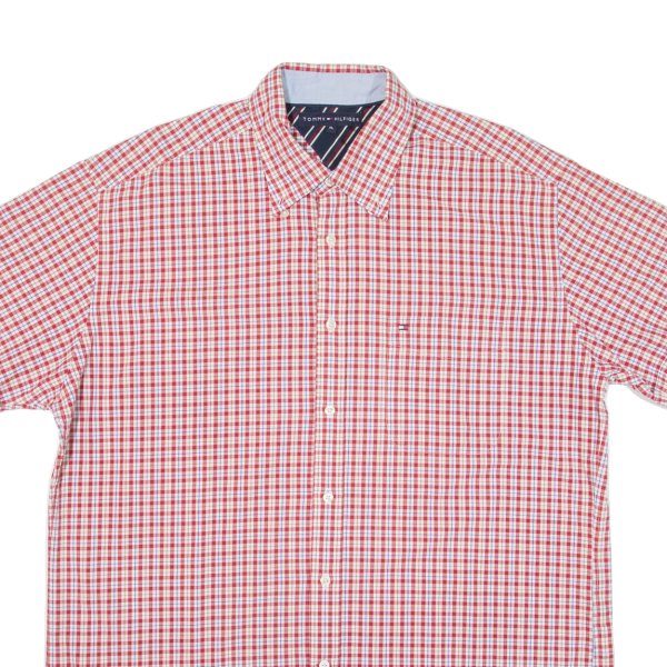 TOMMY HILFIGER Mens Shirt Red Check XL For Sale