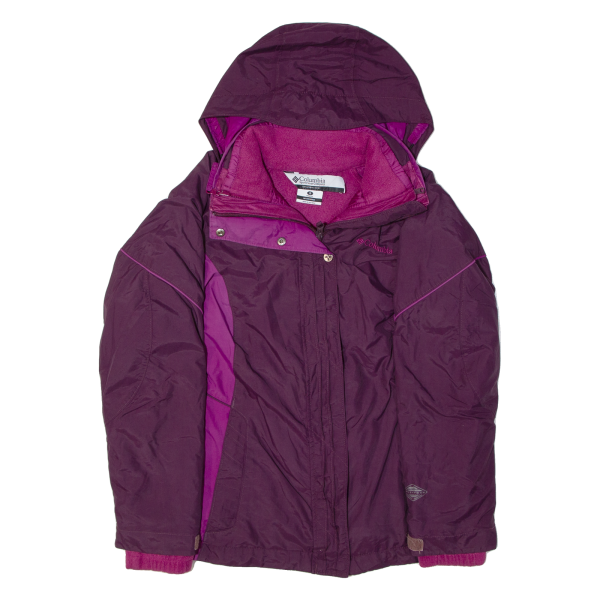 COLUMBIA Fleece Lined Womens Jacket Purple 90s Hooded S Online Sale