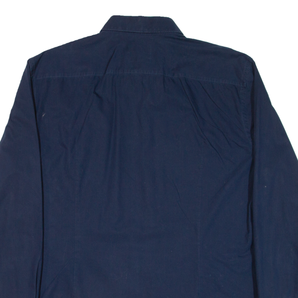 HUGO Slim Fit Mens Plain Shirt Blue Long Sleeve XL Online Sale