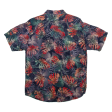 Slim Fit Mens Hawaiian Shirt Blue Floral S For Cheap