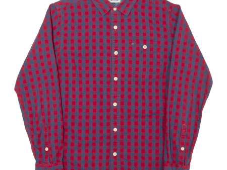 TOMMY HILFIGER Mens Shirt Red Check Long Sleeve S Online Sale