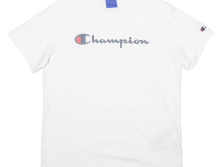 CHAMPION Mens T-Shirt White Crew Neck XS Sale