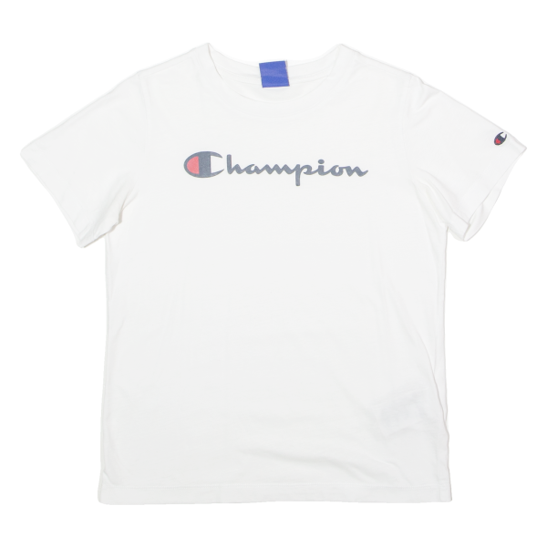 CHAMPION Mens T-Shirt White Crew Neck XS Sale