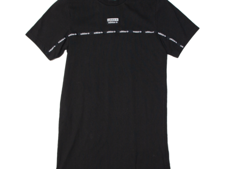 ADIDAS ORIGINALS Womens T-Shirt Dress Black Short Sleeve Knee Length UK 6 For Sale