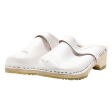 SWEDEN CLOG Clog Shoes White Leather Womens UK 4 Cheap