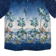 CROFT & BARROW Palm Trees Mens Hawaiian Shirt Blue L For Discount