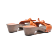 STUDIO Slider Sandals Orange Leather Womens UK 3 Fashion