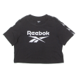 REEBOK Womens T-Shirt Black Crew Neck S on Sale