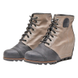 SOREL Wedge Heeled Lace-Up Boots Beige Synthetic Womens UK 6.5 Online Hot Sale