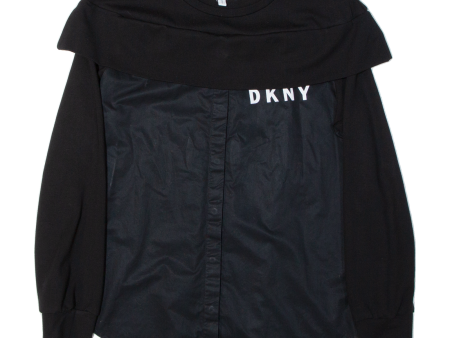 DKNY Jumper Style Girls Shirt Black Long Sleeve 14Y For Cheap