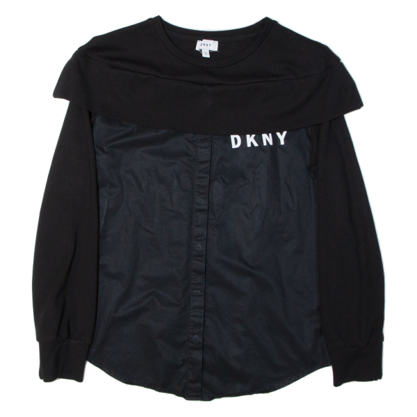 DKNY Jumper Style Girls Shirt Black Long Sleeve 14Y For Cheap