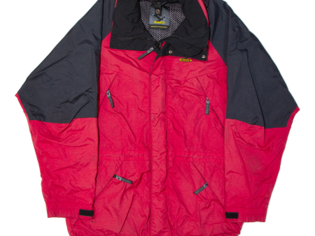 SALEWA Mens Rain Jacket Red 90s Hooded XL Discount