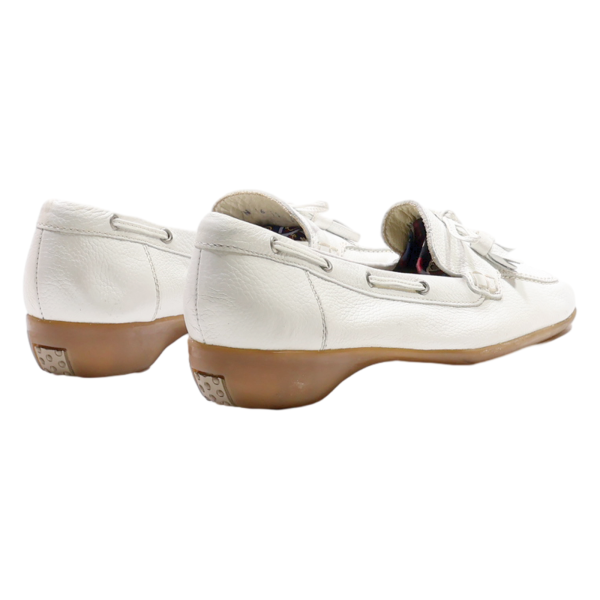 SESTO MEUCCI Loafer Shoes White Leather Womens UK 6.5 Hot on Sale