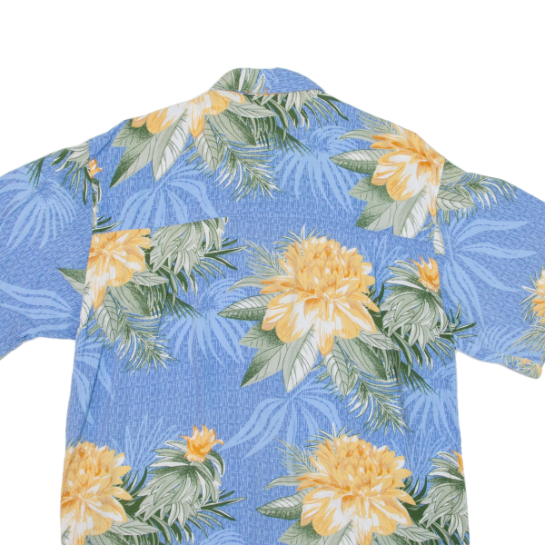 FOE MARLIN Mens Hawaiian Shirt Blue Floral M For Cheap