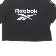 REEBOK Womens T-Shirt Black Crew Neck S on Sale