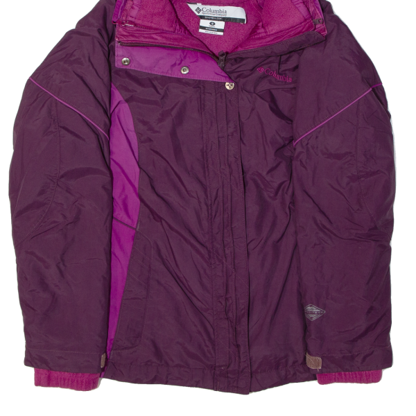 COLUMBIA Fleece Lined Womens Jacket Purple 90s Hooded S Online Sale