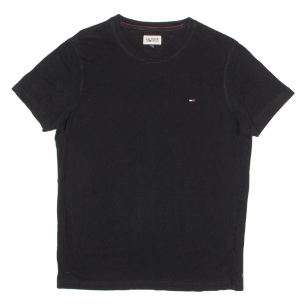 TOMMY HILFIGER Mens T-Shirt Black Crew Neck M Sale