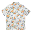 LINEAV Side Vents Womens Printed Shirt White Collared Floral M Hot on Sale