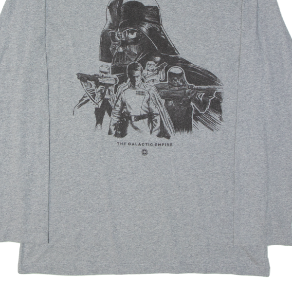 STAR WARS Mens T-Shirt Grey Long Sleeve M Discount