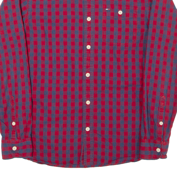 TOMMY HILFIGER Mens Shirt Red Check Long Sleeve S Online Sale