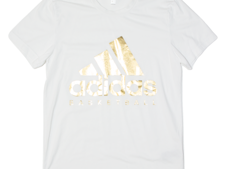 ADIDAS Basketball Mens T-Shirt White S For Discount