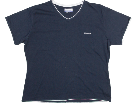 REEBOK Womens T-Shirt Blue V-Neck M For Sale