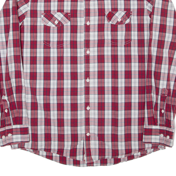 TIMBERLAND Mens Shirt Red Check Long Sleeve L Fashion