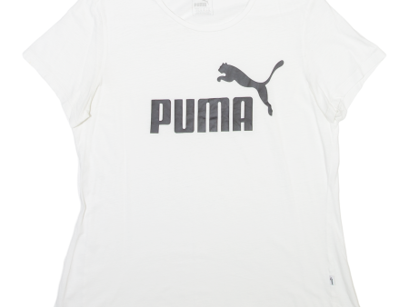 PUMA Womens T-Shirt White UK 16 For Cheap