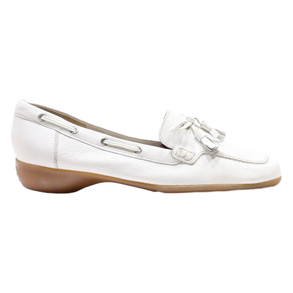 SESTO MEUCCI Loafer Shoes White Leather Womens UK 6.5 Hot on Sale