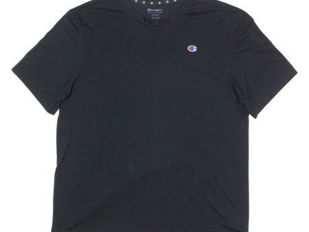 CHAMPION Mens T-Shirt Black Crew Neck XL Hot on Sale