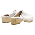 SWEDEN CLOG Clog Shoes White Leather Womens UK 4 Cheap