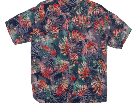 Slim Fit Mens Hawaiian Shirt Blue Floral S For Cheap