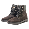 TOMMY HILFIGER Lace-Up Boots Brown Leather Womens UK 4.5 Online Sale