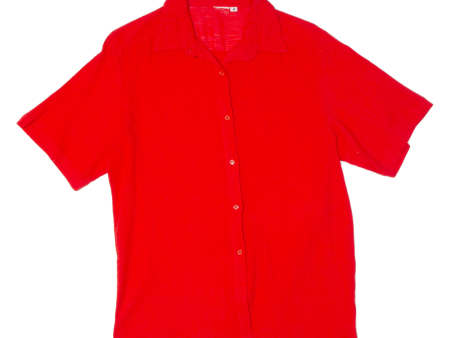 Womens Shirt Blouse Red Collared L Online Sale