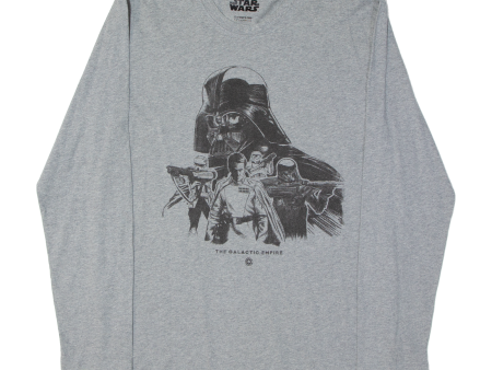 STAR WARS Mens T-Shirt Grey Long Sleeve M Discount