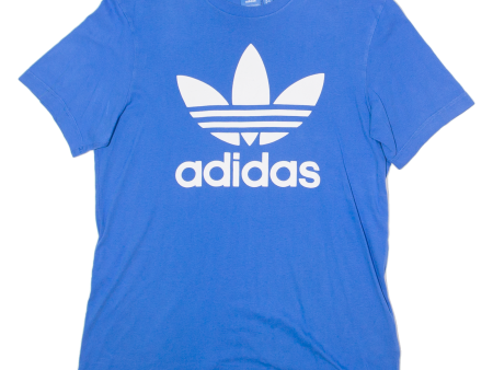 ADIDAS ORIGINALS Mens T-Shirt Blue Crew Neck M For Cheap