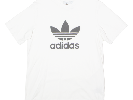 ADIDAS ORIGINALS Mens T-Shirt White Crew Neck S on Sale