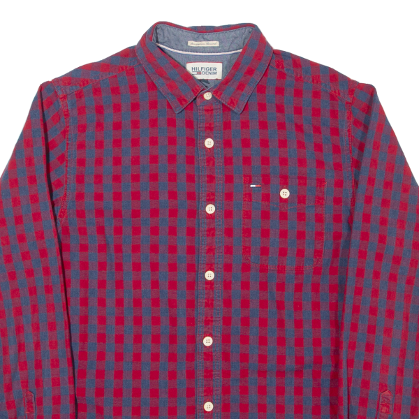 TOMMY HILFIGER Mens Shirt Red Check Long Sleeve S Online Sale