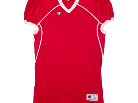 CHAMPION Sports Mens Jersey Red USA V-Neck L Supply