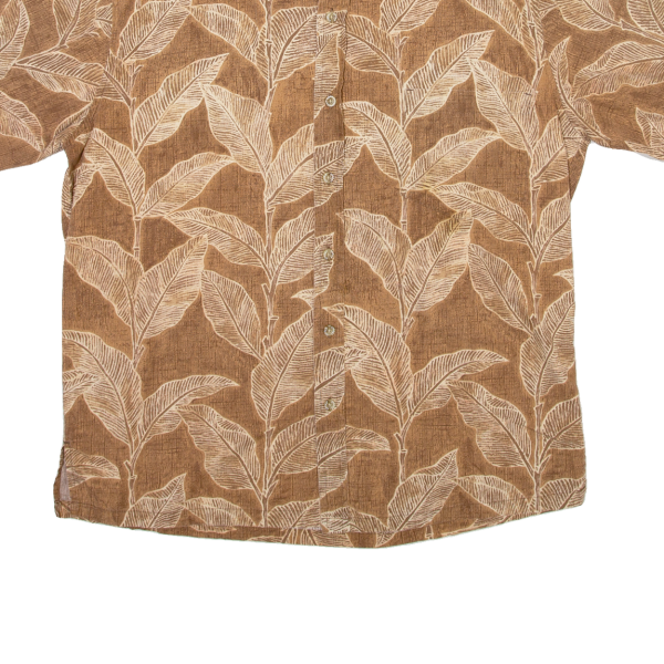 COOKE STREET Leaf Mens Hawaiian Shirt Beige M on Sale