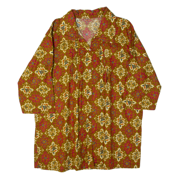 Womens Printed Blouse Red Collared 3 4 Sleeve Crazy Pattern L Online Hot Sale