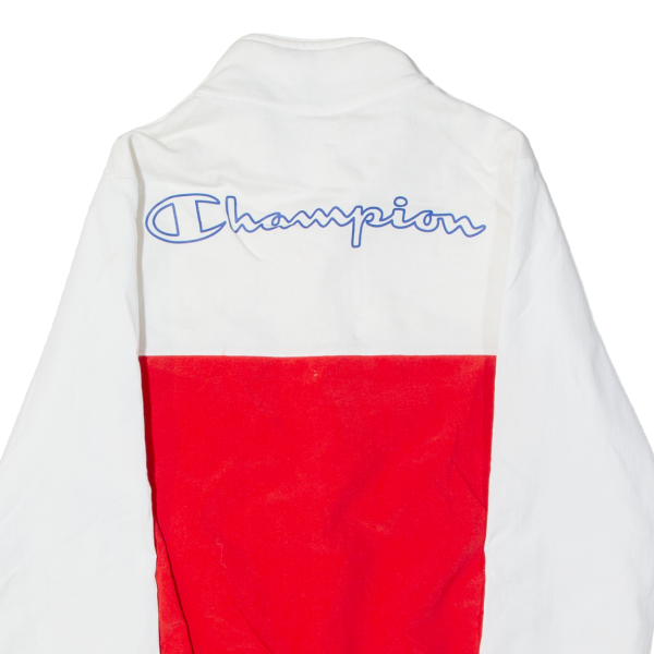 CHAMPION Mesh Lined Boys Track Jacket White Colourblock L Supply