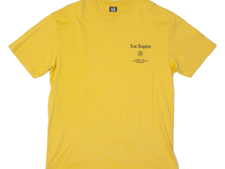 BLACK SQUAD Los Angeles Oversized Mens T-Shirt Yellow USA M Hot on Sale