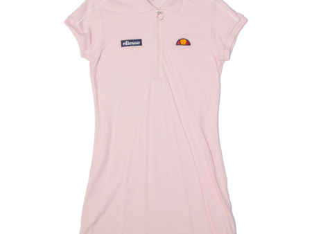 ELLESSE Womens T-Shirt Dress Pink Short Sleeve Midi UK 8 For Discount