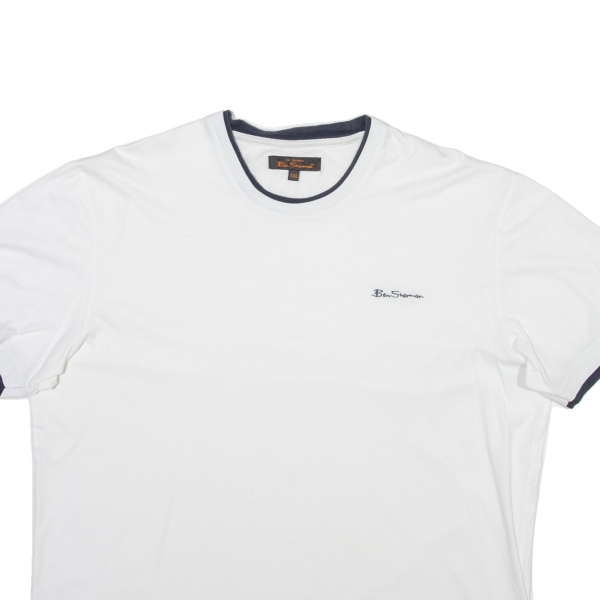 BEN SHERMAN Mens T-Shirt White 2XL For Discount