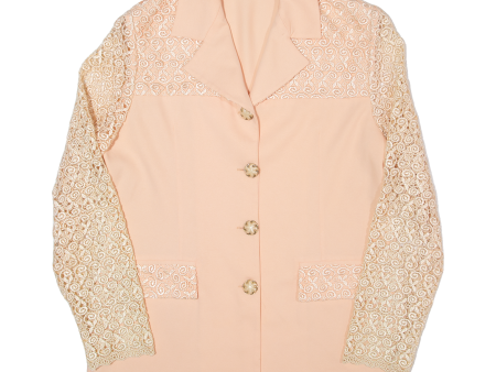 CETIN Lace Sleeves Womens Blazer Jacket Pink 90s M Online Sale