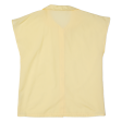 CHANTAL Semi Sheer Womens Blouse Yellow Collared Sleeveless M Hot on Sale