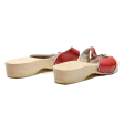 Slider Sandals Red Leather Womens UK 6 Fashion